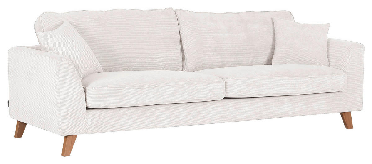 BIGSOFA in Cord Naturfarben  - Buchefarben/Naturfarben, Design, Holz/Textil (240/63/90cm) - MID.YOU