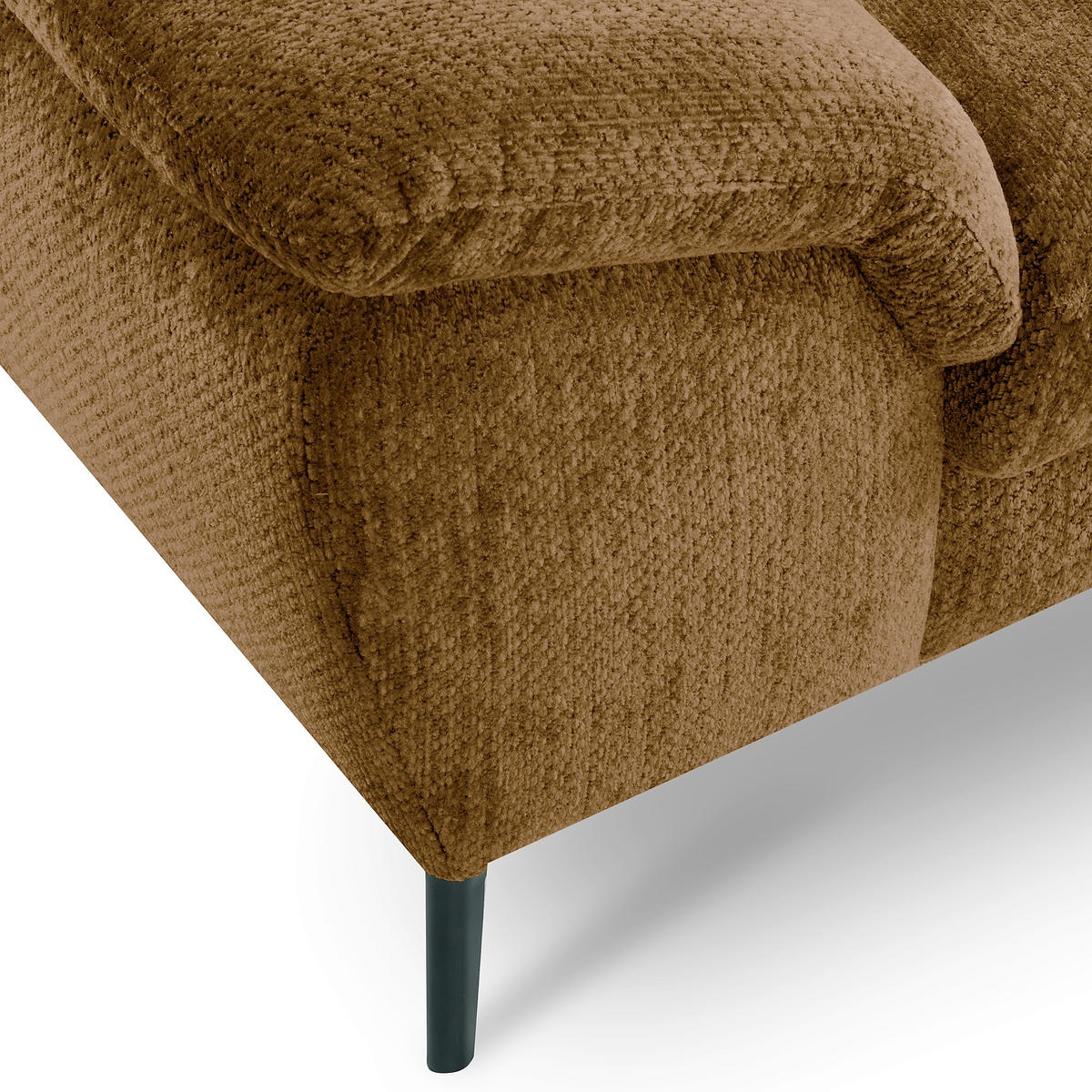 ECKSOFA  Webstoff Rostfarben  - Rostfarben/Schwarz, Design, Textil/Metall (268/195cm) - Livetastic