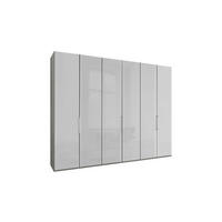 CSUKLÓAJTÓS SZEKRÉNY szürke, fehér  - krómszínű/fehér, Konventionell, faalapú anyag/üveg (300/216/58cm) - Dieter Knoll