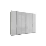 FALTTÜRENSCHRANK 300/216/58 cm 3-türig Grau, Weiß  - Chromfarben/Weiß, KONVENTIONELL, Glas/Holzwerkstoff (300/216/58cm) - Dieter Knoll