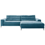 ECKSOFA Petrol Cord  - Petrol/Schwarz, Design, Textil/Metall (296/207cm) - Dieter Knoll