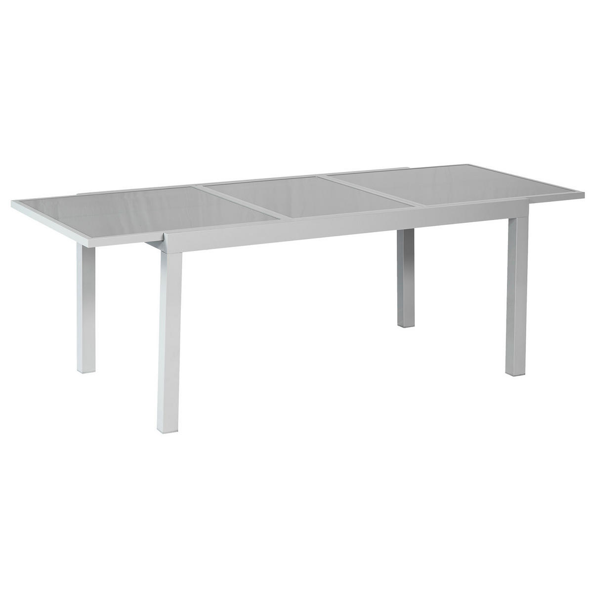 GARTENTISCH 120/90/75 cm Metall, Glas rechteckig  - Silberfarben, KONVENTIONELL, Glas/Metall (120/90/75cm) - Gardenson