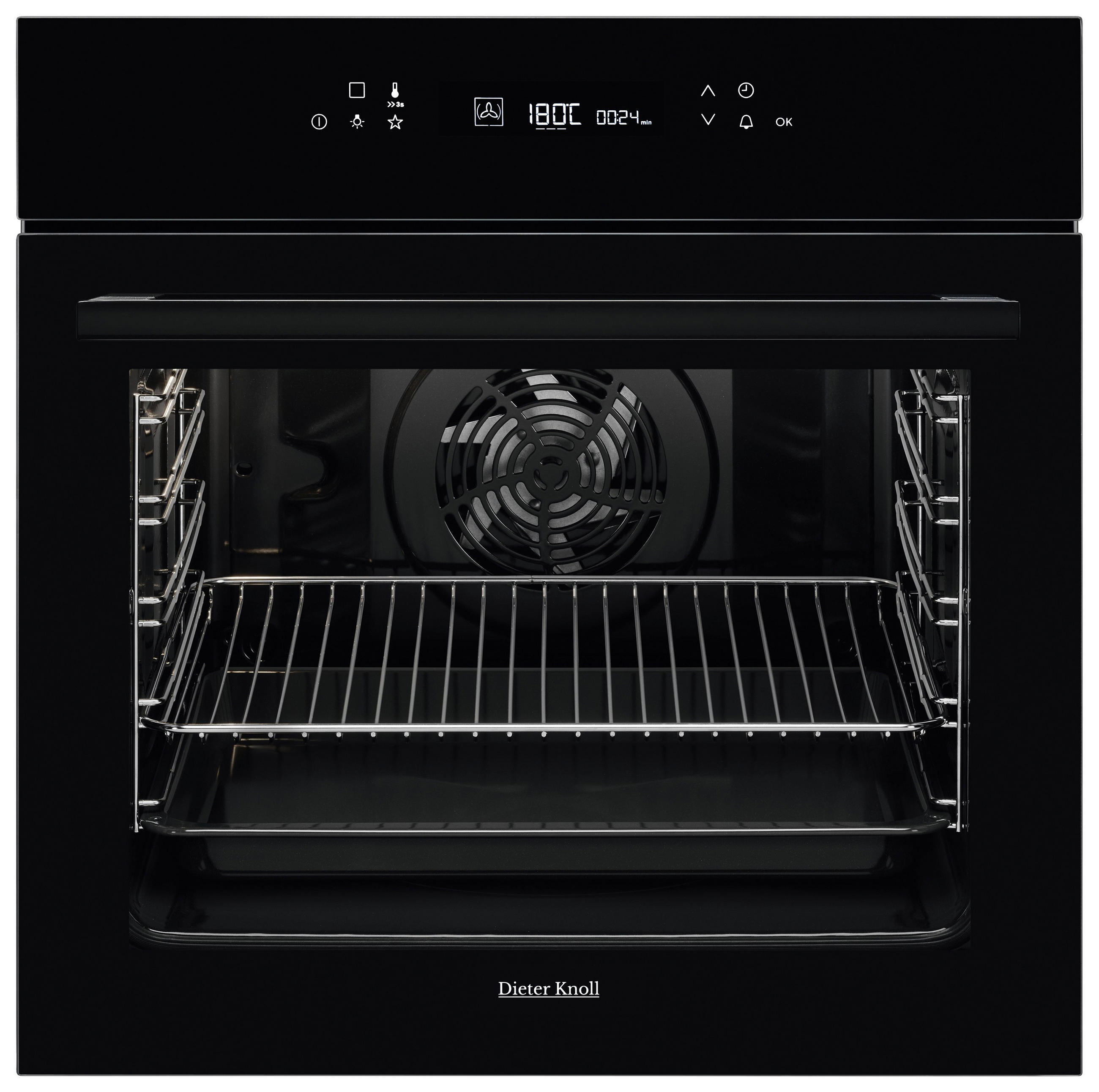 EINBAUBACKOFEN DKP39905BK  - Schwarz, Basics, Glas/Metall (59,4/59,4/56,8cm) - Dieter Knoll