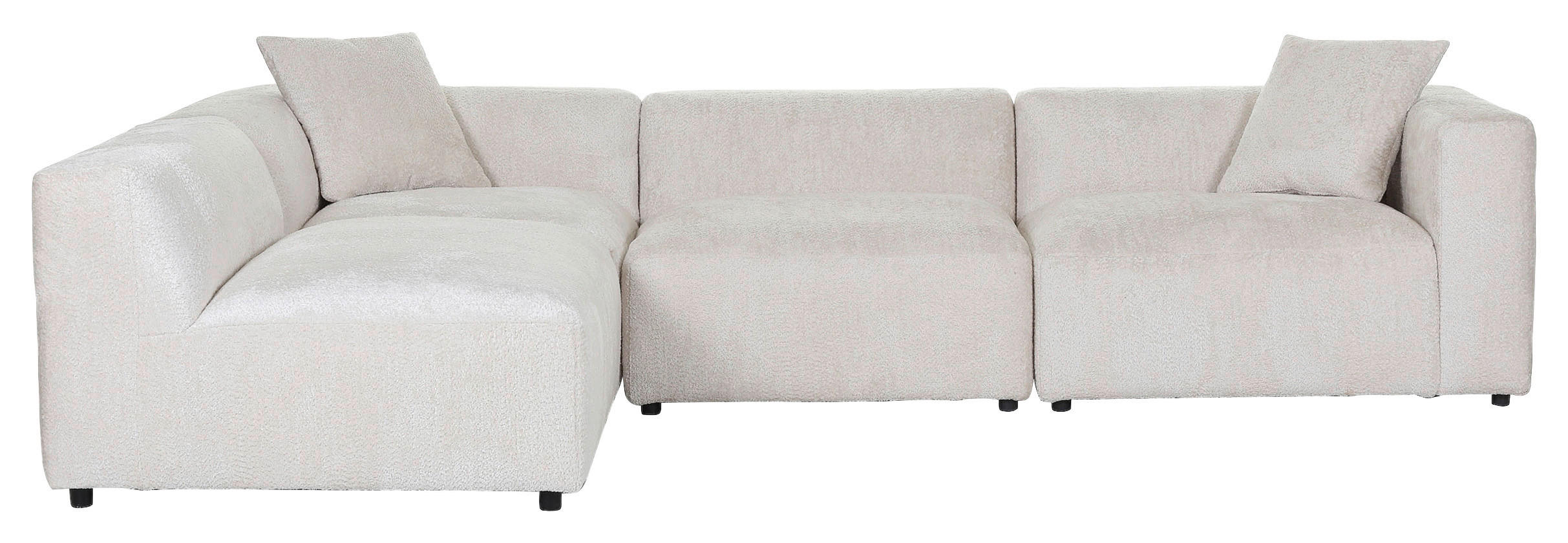 ECKSOFA Creme Chenille - Creme/Schwarz, MODERN, Kunststoff/Textil (239/317cm) - Carryhome