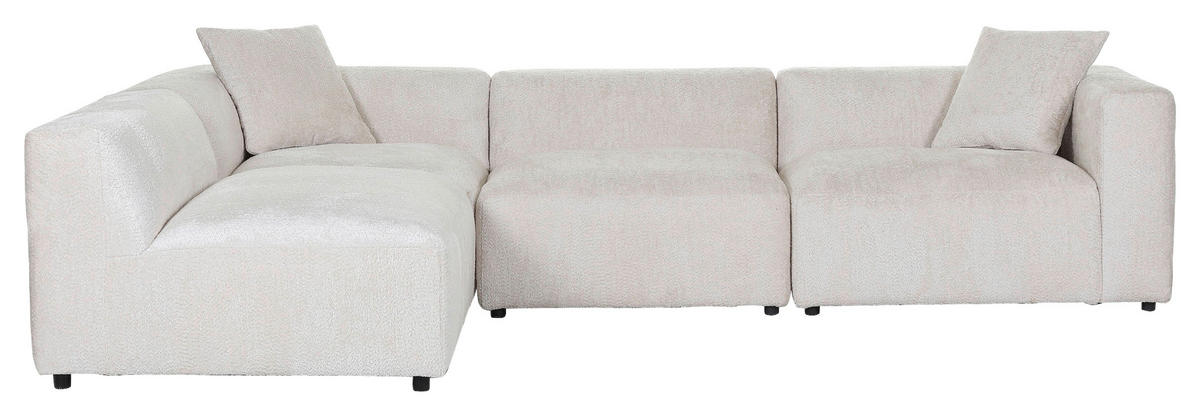 ECKSOFA in Chenille Creme  - Creme/Schwarz, Modern, Kunststoff/Textil (239/317cm) - Carryhome