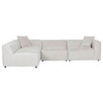 ECKSOFA in Chenille Creme  - Creme/Schwarz, MODERN, Kunststoff/Textil (239/317cm) - Carryhome