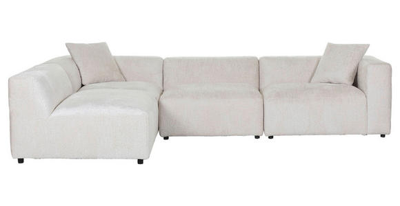 ECKSOFA Creme Chenille - Creme/Schwarz, MODERN, Kunststoff/Textil (239/317cm) - Carryhome