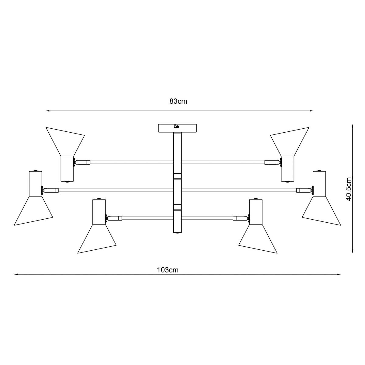 DECKENLEUCHTE 103/83/40.5 cm   - Beige, Design, Metall (103/83/40.5cm) - Collet's Monde