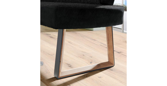 ECKBANK 173/225 cm  in Schwarz, Eichefarben  - Eichefarben/Schwarz, KONVENTIONELL, Holz/Textil (173/225cm) - Voleo