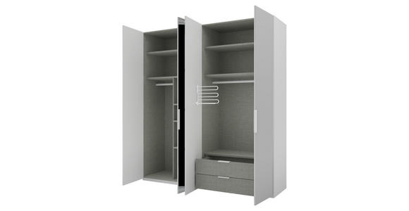DREHTÜRENSCHRANK 200/223/62 cm 4-türig Grau - Alufarben/Grau, KONVENTIONELL, Glas/Holzwerkstoff (200/223/62cm) - Novel