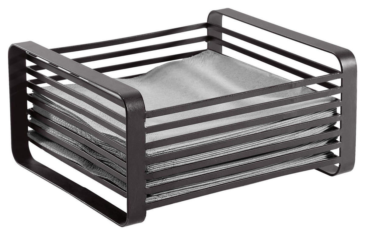 SERVIETTENHALTER   20/17,5/9,5 cm  - Schwarz, Basics, Metall (20/17,5/9,5cm) - Homeware Profession.