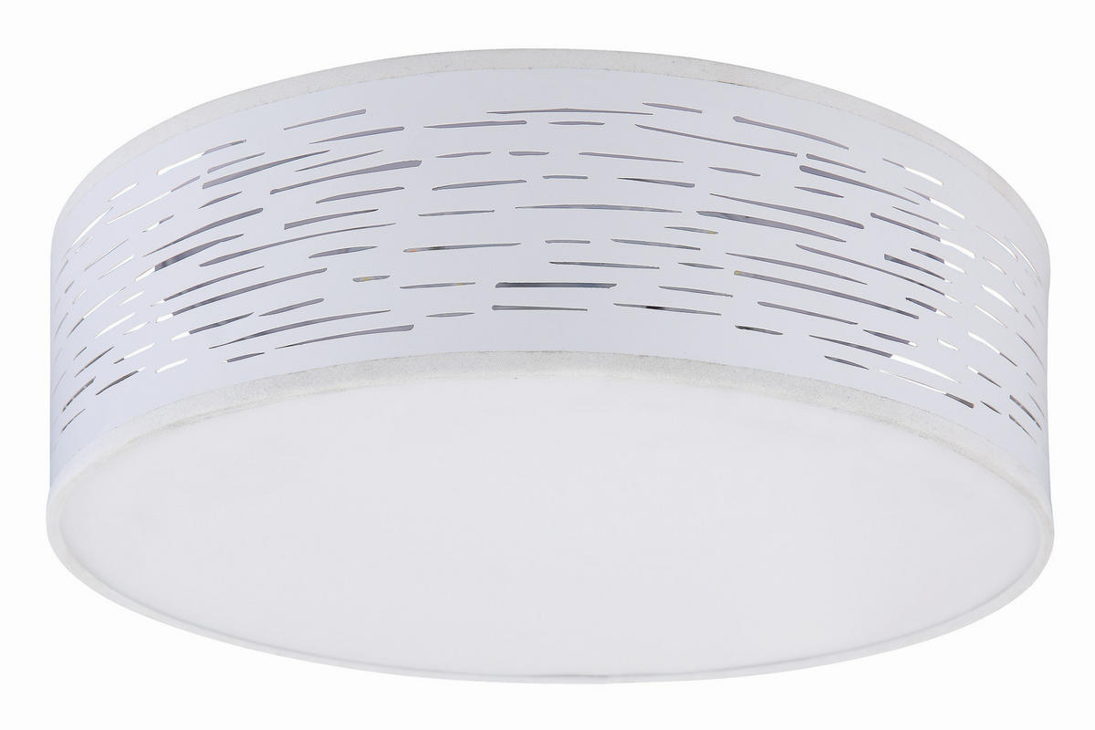LED-DECKENLEUCHTE 38/13 cm   - Chromfarben/Weiß, Design, Kunststoff/Metall (38/13cm) - Globo