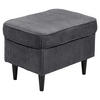 HOCKER in Textil Dunkelgrau  - Dunkelgrau/Schwarz, Basics, Holz/Textil (63/43/42cm) - MID.YOU