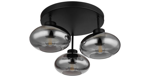 DECKENLEUCHTE 40/24 cm - Schwarz, Design, Glas/Metall (40/24cm) - Novel