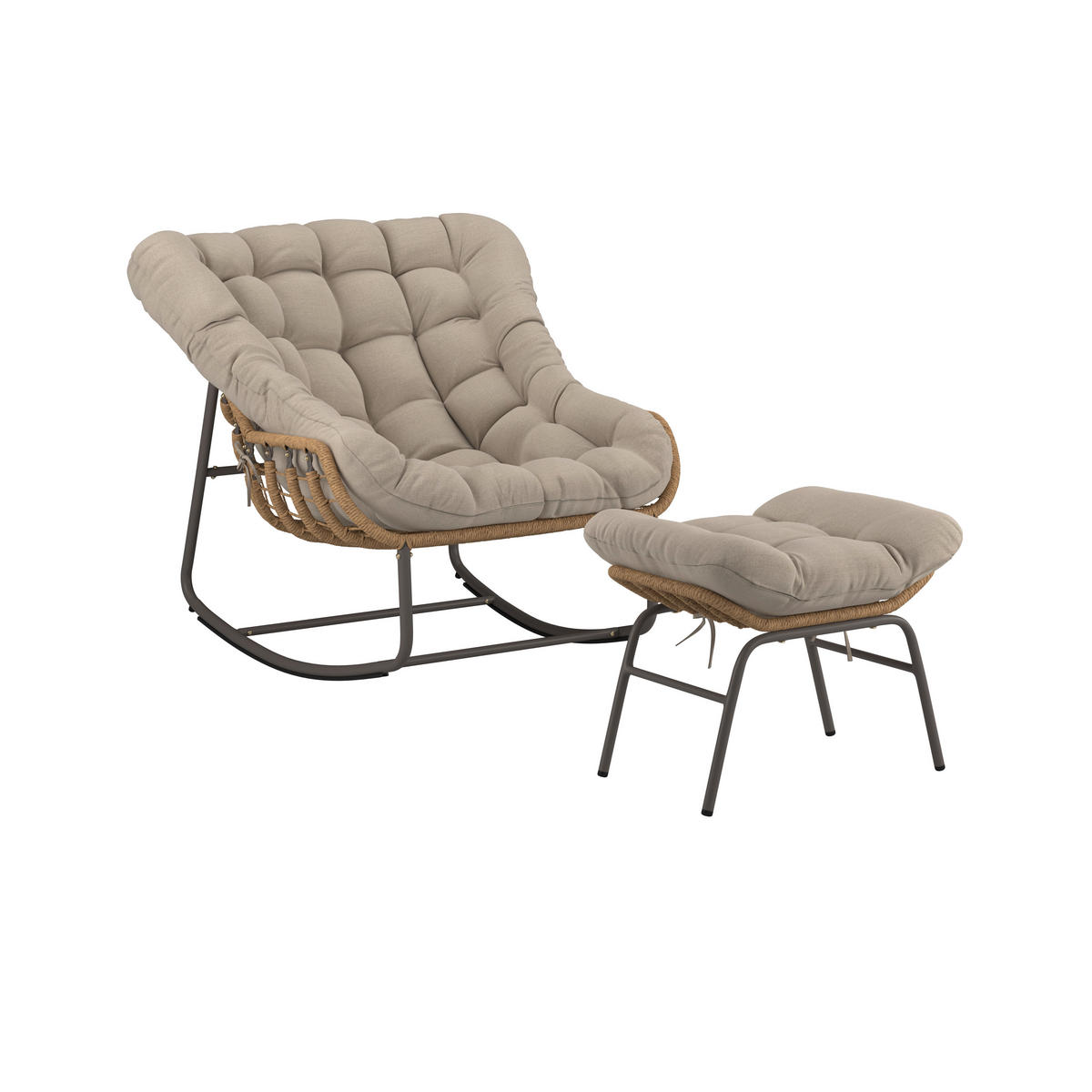 GARTEN-RELAXSESSEL 110/42/97,5 cm  - Gelb/Beige, MODERN, Kunststoff/Textil (110/42/97,5cm) - Beldano