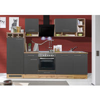 KÜCHENLEERBLOCK 280 cm   in Grau  - Wildeiche/Edelstahlfarben, Basics, Holzwerkstoff/Metall (280cm) - Respekta
