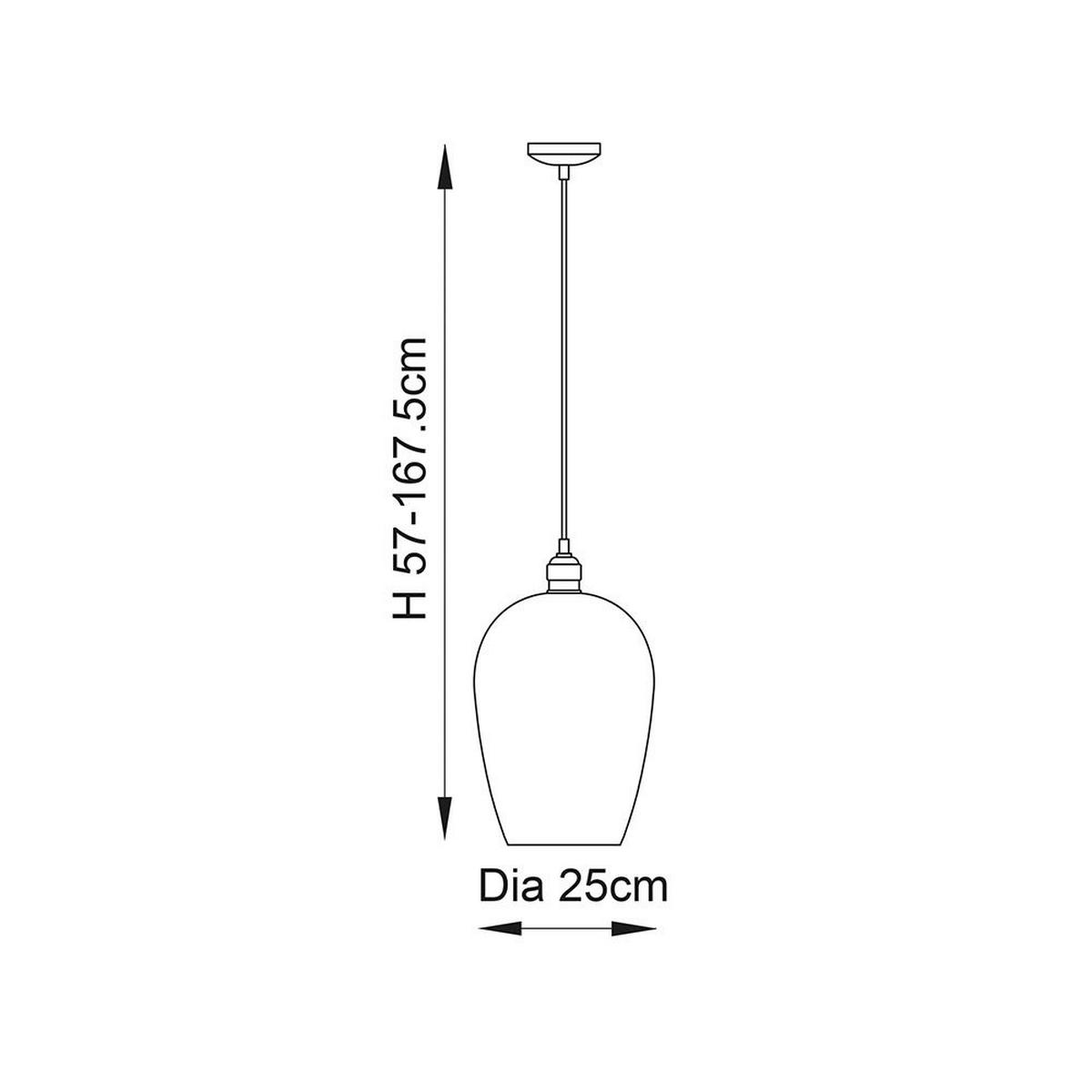 HÄNGELEUCHTE 25/57-167,5 cm  - Chromfarben, Basics, Metall (25/57-167,5cm) - ENDON