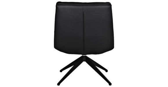 DESIGNSESSEL in Echtleder Schwarz  - Schwarz, Design, Leder/Metall (62.5/82/80cm) - Dieter Knoll