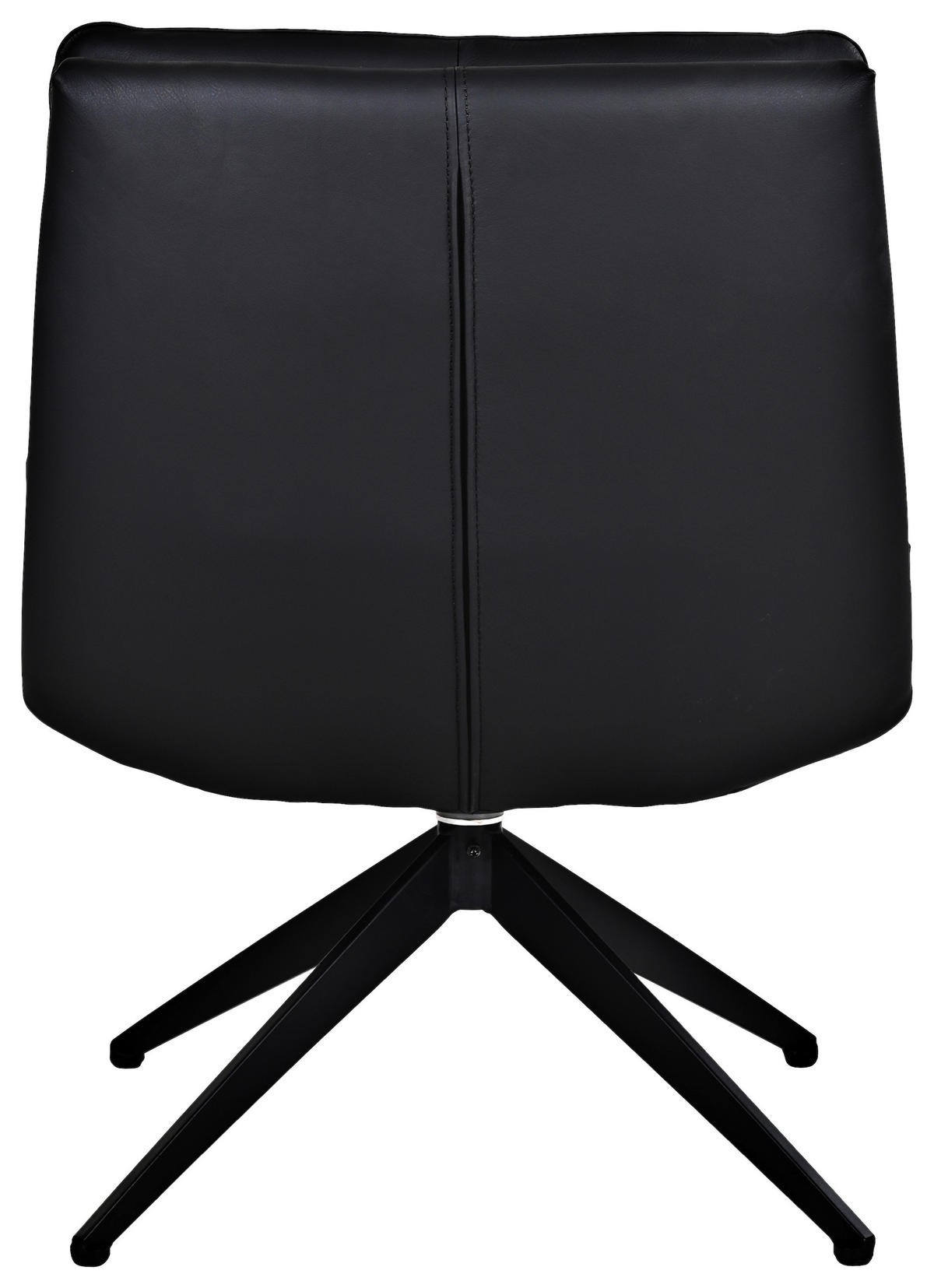 DESIGNSESSEL in Echtleder Schwarz  - Schwarz, Design, Leder/Metall (62.5/82/80cm) - Dieter Knoll