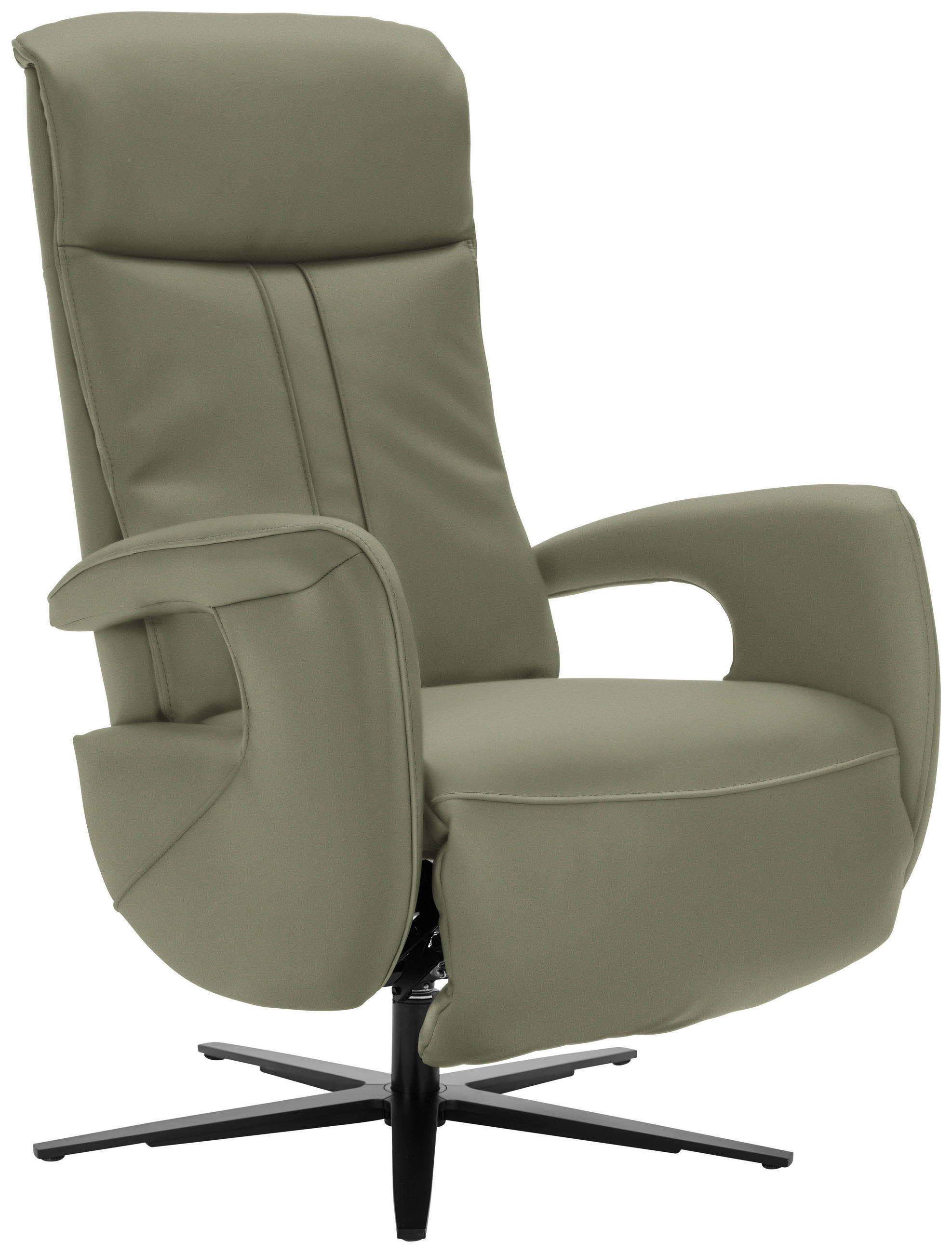 RELAXSESSEL in Leder Olivgrün  - Schwarz/Olivgrün, Design, Leder/Metall (71/112/83cm) - Dieter Knoll