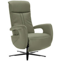 RELAXSESSEL in Leder Olivgrün  - Schwarz/Olivgrün, Design, Leder/Metall (71/112/83cm) - Dieter Knoll