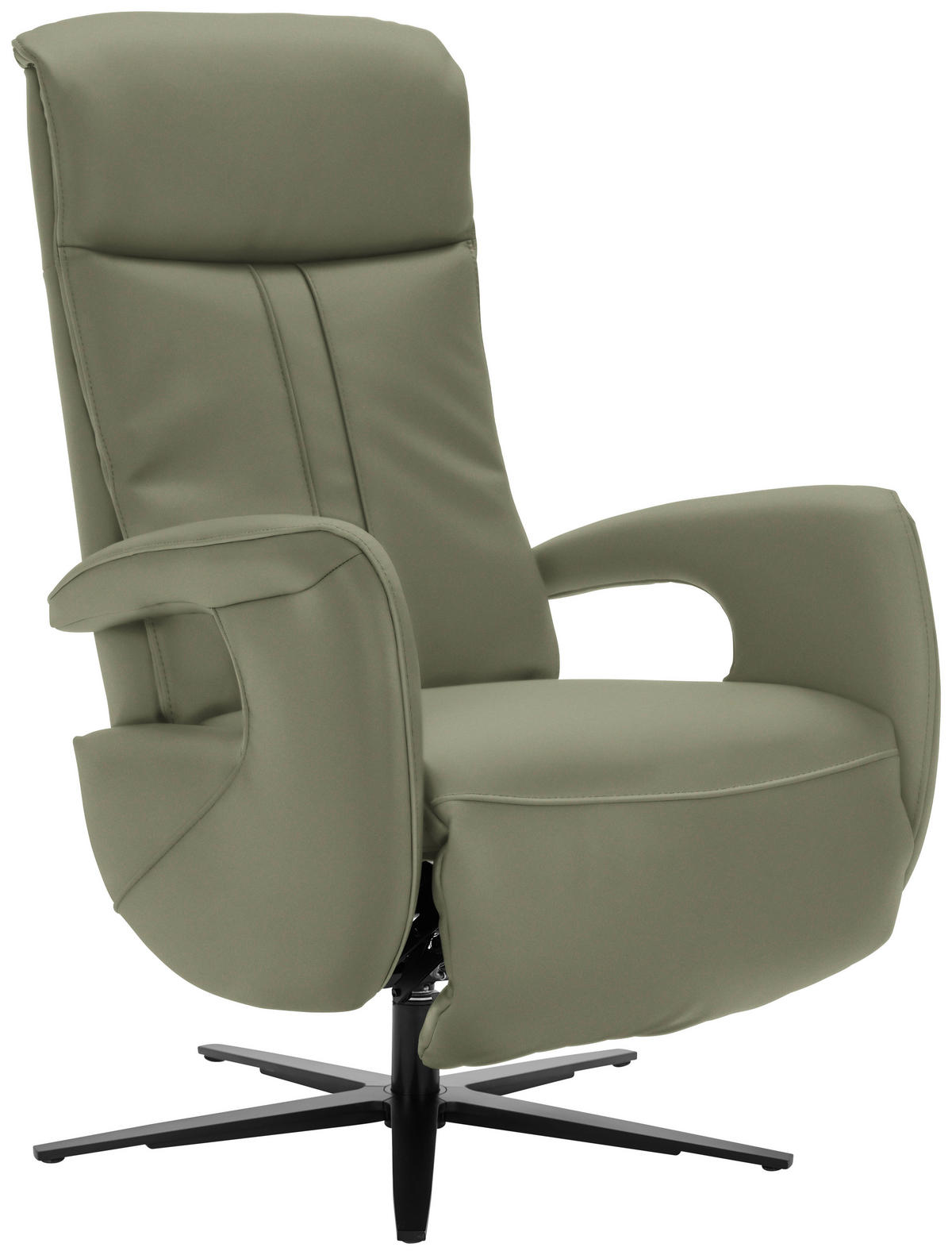 RELAXSESSEL in Leder Olivgrün  - Schwarz/Olivgrün, Design, Leder/Metall (71/112/83cm) - Dieter Knoll