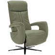 RELAXSESSEL in Leder Olivgrün  - Schwarz/Olivgrün, Design, Leder/Metall (71/112/83cm) - Dieter Knoll