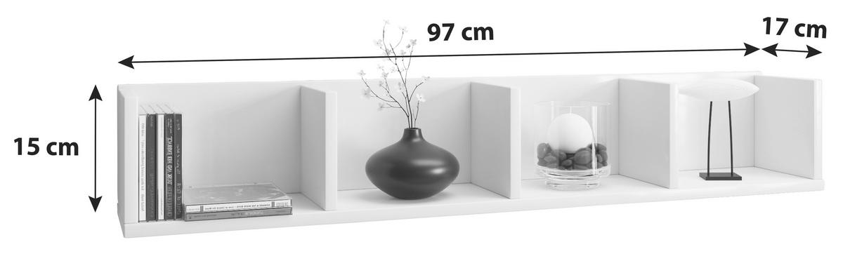 Wandregal in Nussbaumfarbe 97/15/17 cm  - Nussbaumfarben, Konventionell, Holzwerkstoff (97/15/17cm) - MID.YOU