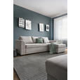 ECKSOFA in Cord, Velours Hellgrau  - Hellgrau/Schwarz, Design, Kunststoff/Textil (155/243cm) - Xora