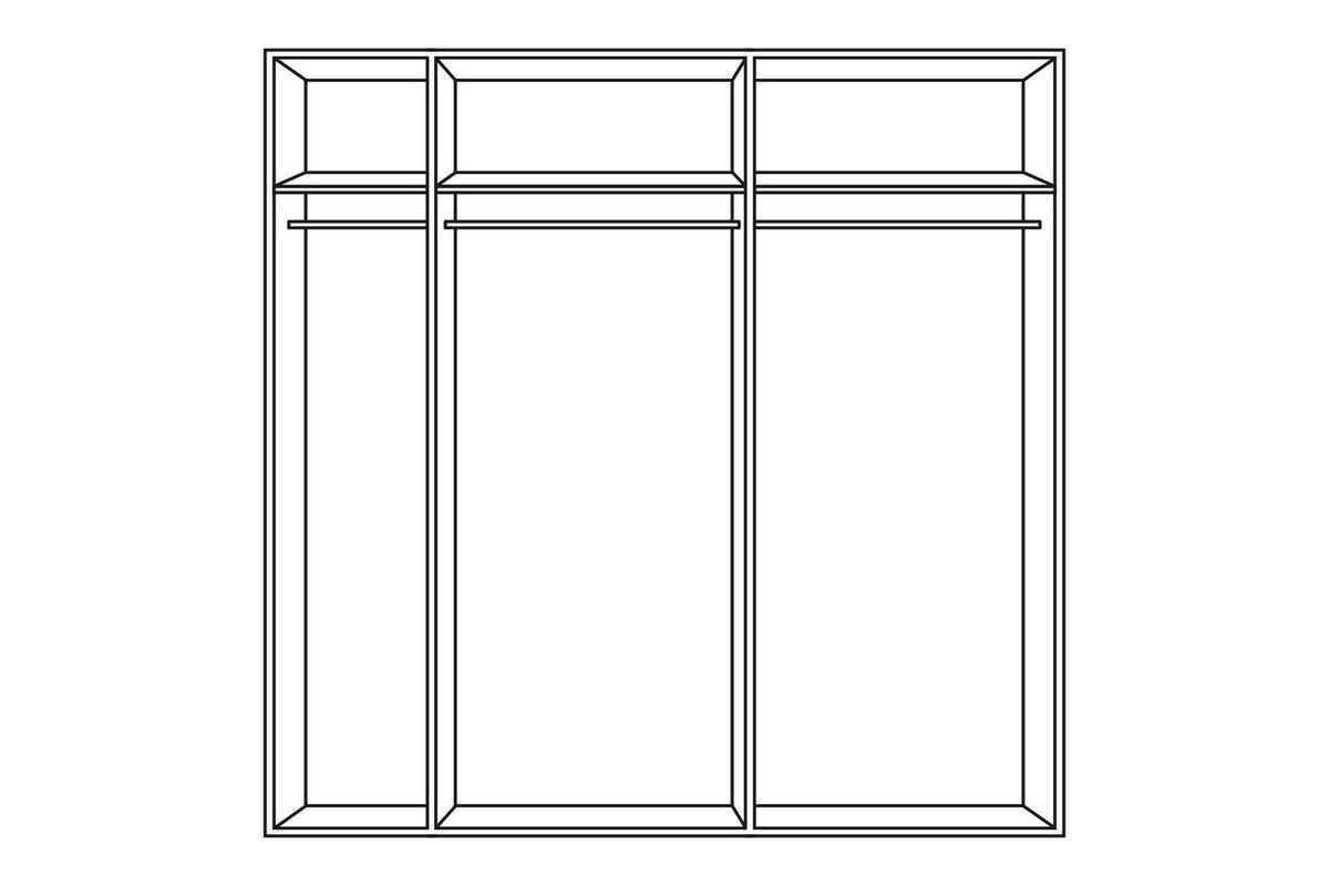 SCHWEBETÜRENSCHRANK 253/236/65 cm 2-türig Schwarz, Hellbraun  - Hellbraun/Silberfarben, Design, Glas/Holzwerkstoff (253/236/65cm) - Jutzler