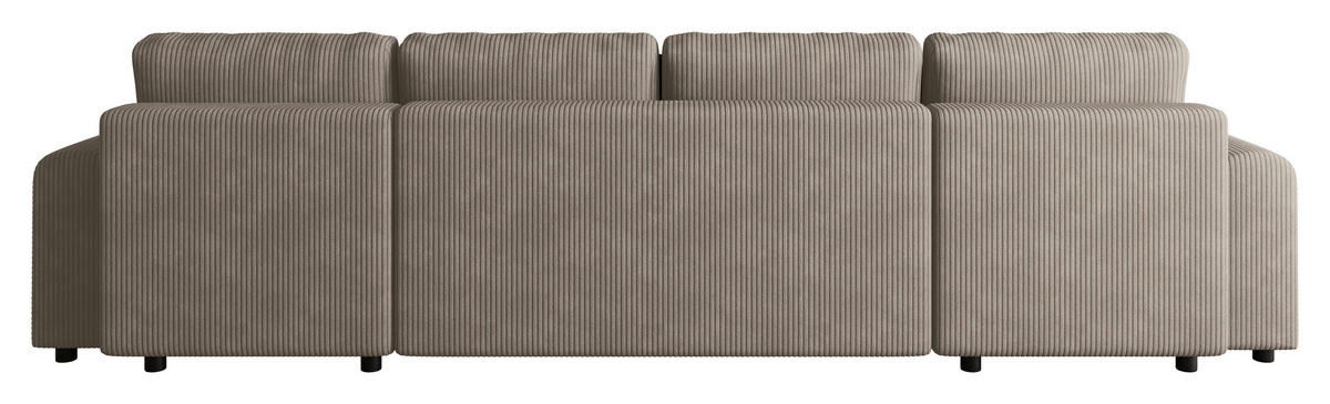 WOHNLANDSCHAFT Hellbraun Cord  - Hellbraun/Schwarz, KONVENTIONELL, Textil (152/318/152cm) - Xora