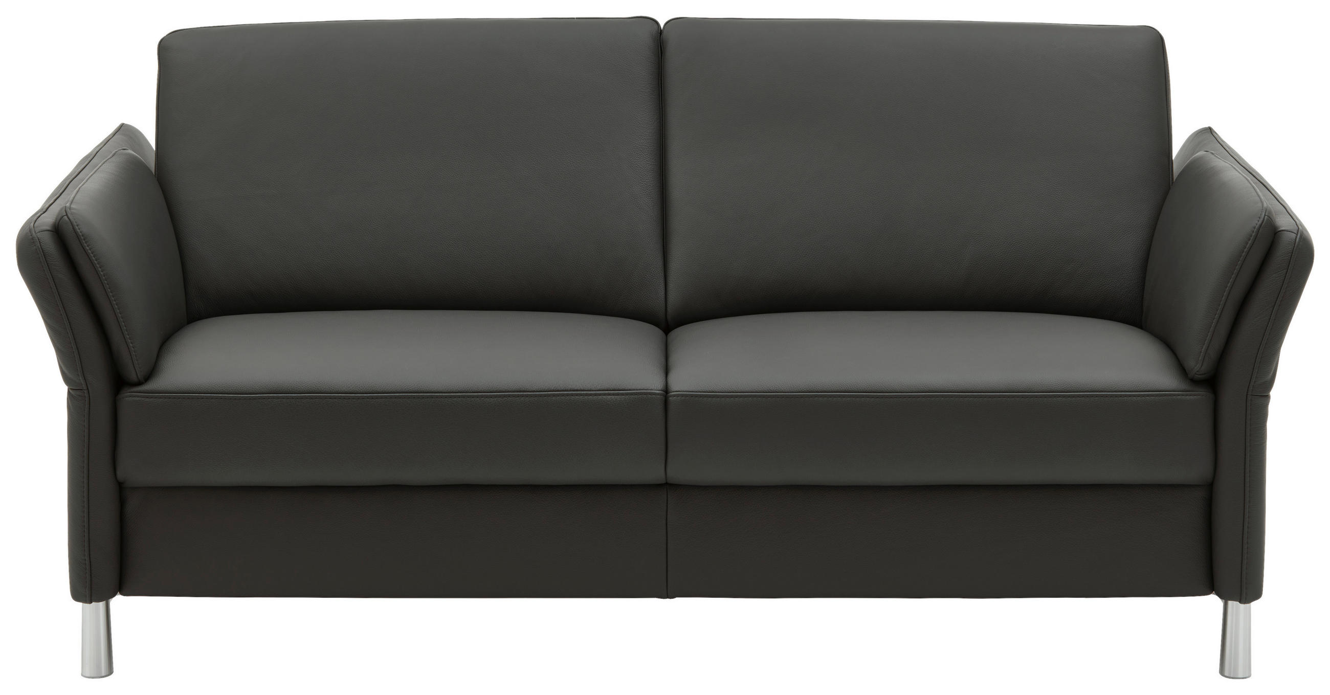 2,5-SITZER Echtleder Anthrazit - Anthrazit/Alufarben, Design, Leder/Metall (164/82/99cm) - Dieter Knoll