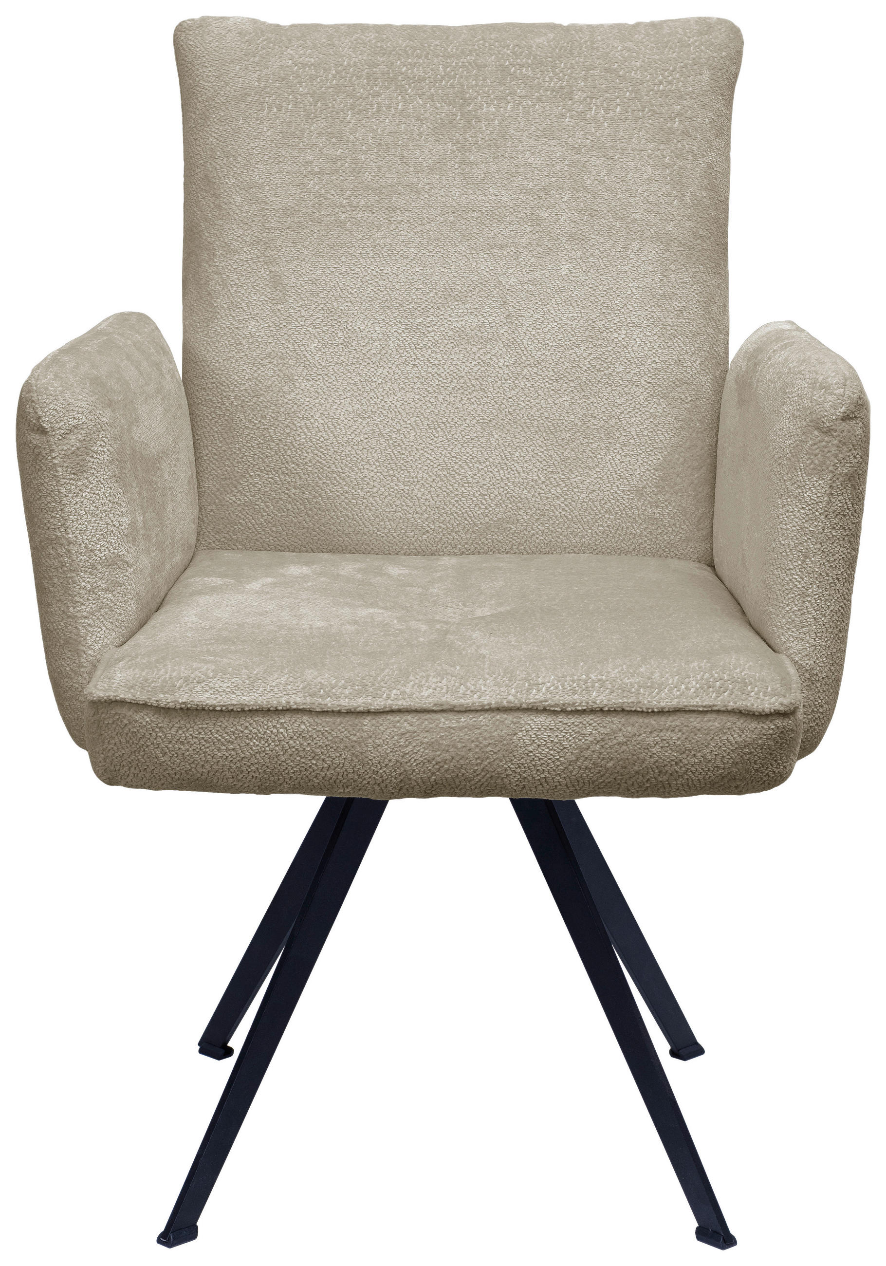ARMLEHNSTUHL  in Eisen Teddystoff  - Taupe/Schwarz, Design, Textil/Metall (63/87/71cm) - Welnova
