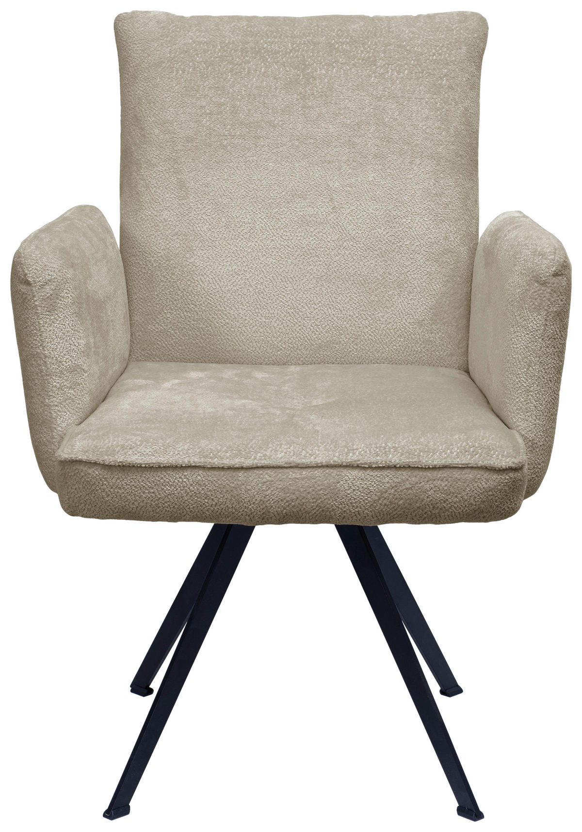 ARMLEHNSTUHL  in Eisen Teddystoff  - Taupe/Schwarz, Design, Textil/Metall (63/87/71cm) - Welnova