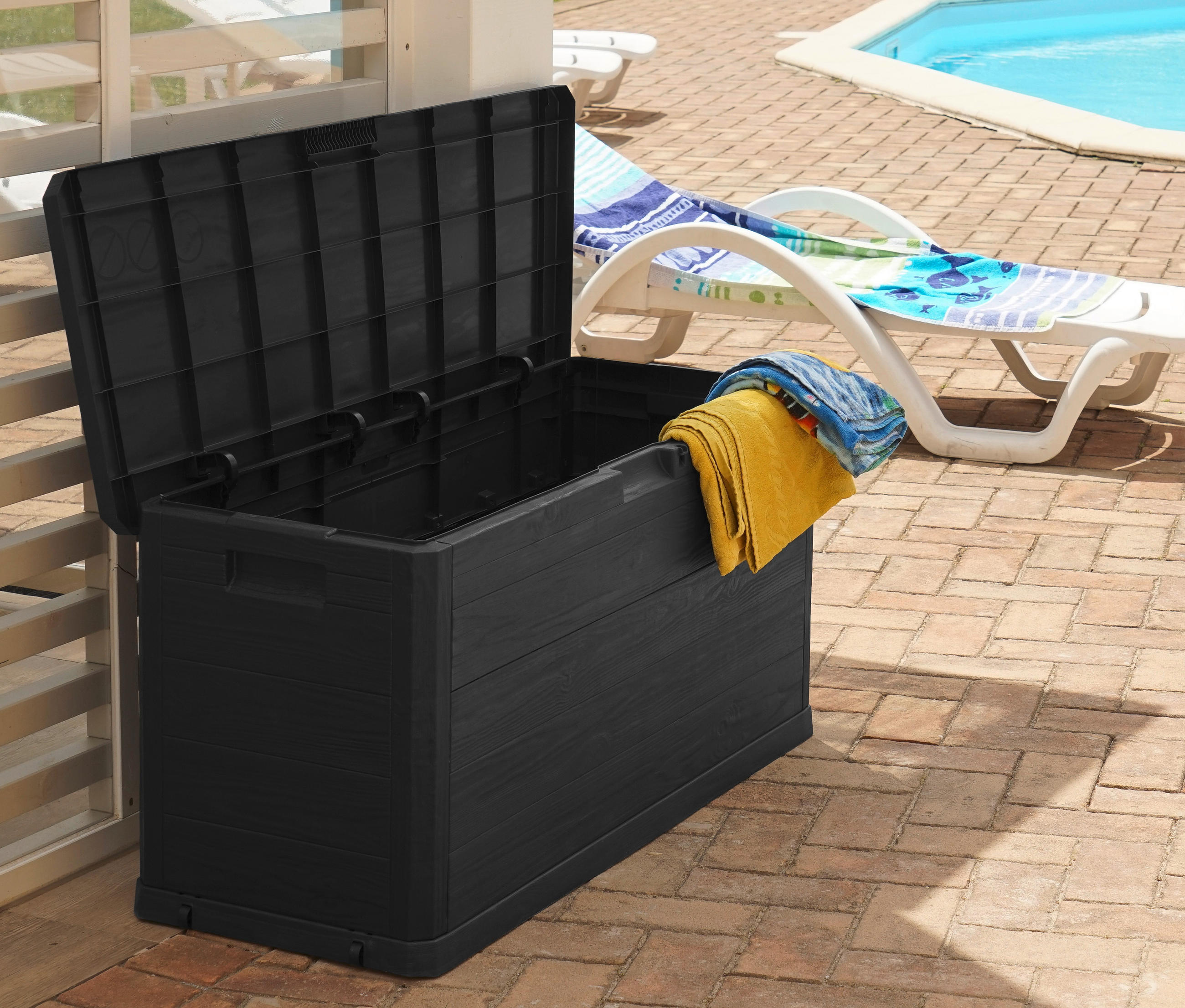 KISSENBOX 117/56/45 cm  - Anthrazit, MODERN, Kunststoff (117/56/45cm)