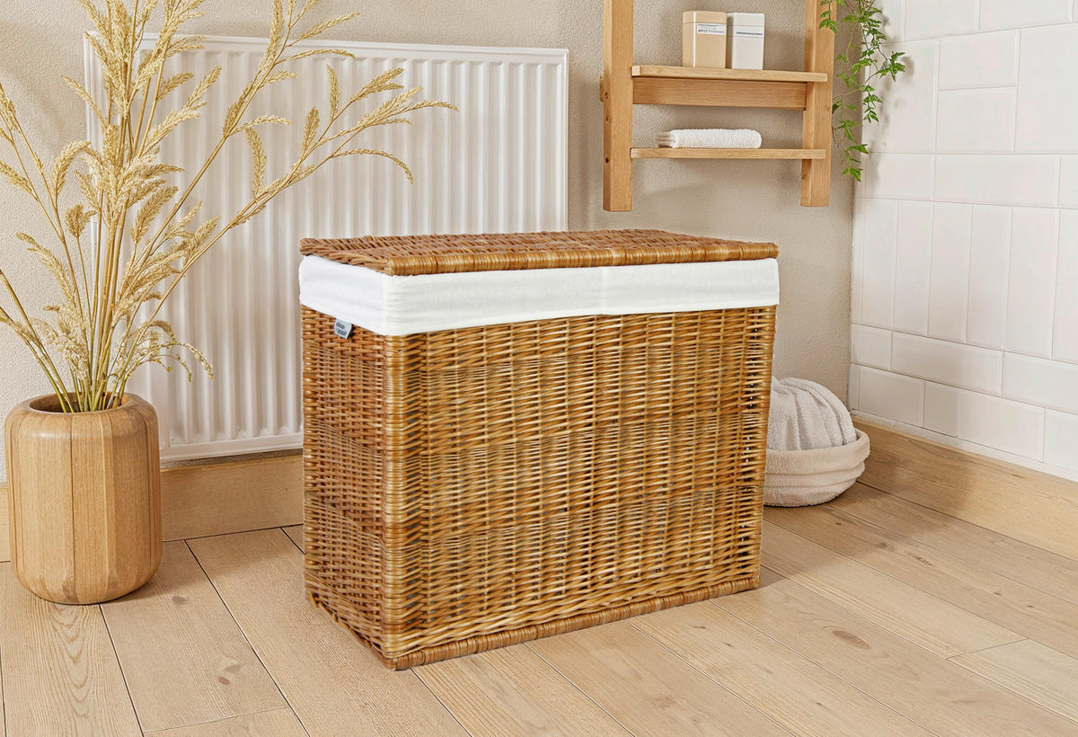 WÄSCHESAMMLER - Braun, Basics, Holz (68/34/57cm)