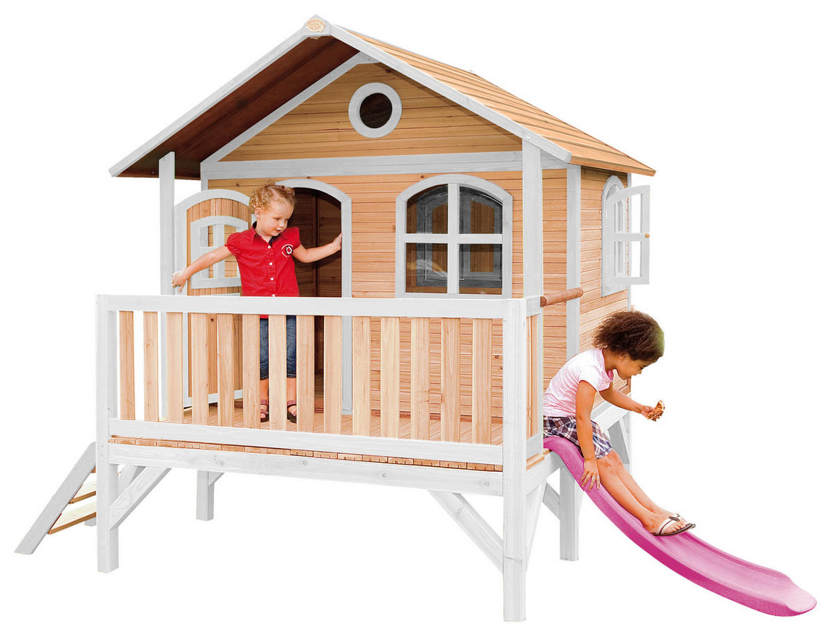 SPIELHAUS 349/233/212 cm  - Weiss/Lila, Konventionell, Holz/Kunststoff (349/233/212cm)