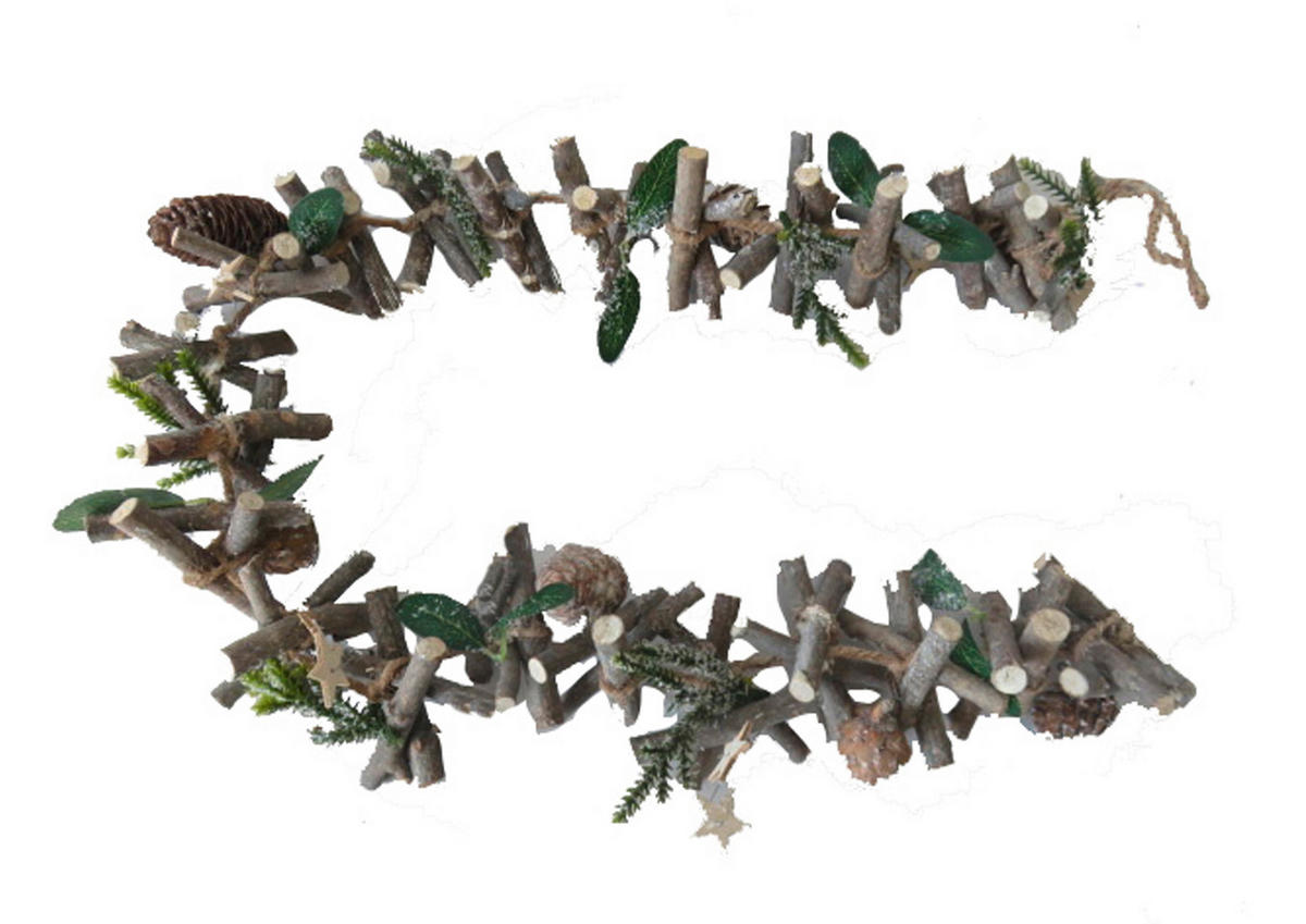 KIEFERNGIRLANDE - Weiß/Naturfarben, LIFESTYLE, Naturmaterialien/Holz (100cm) - X-Mas