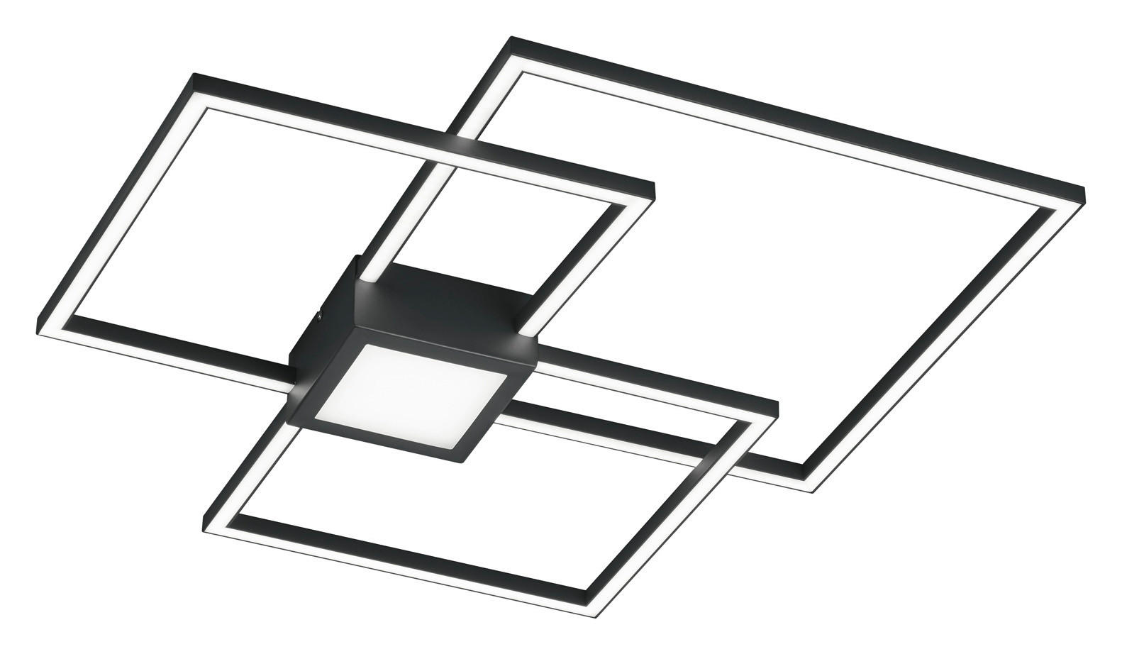 LED-DECKENLEUCHTE  - Anthrazit, Design, Kunststoff/Metall (65,5/65,5/6,5cm) - Novel