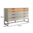 SIDEBOARD Eichefarben, Champagner  - Schieferfarben/Champagner, Design, Glas/Holzwerkstoff (141/89/43cm) - Dieter Knoll