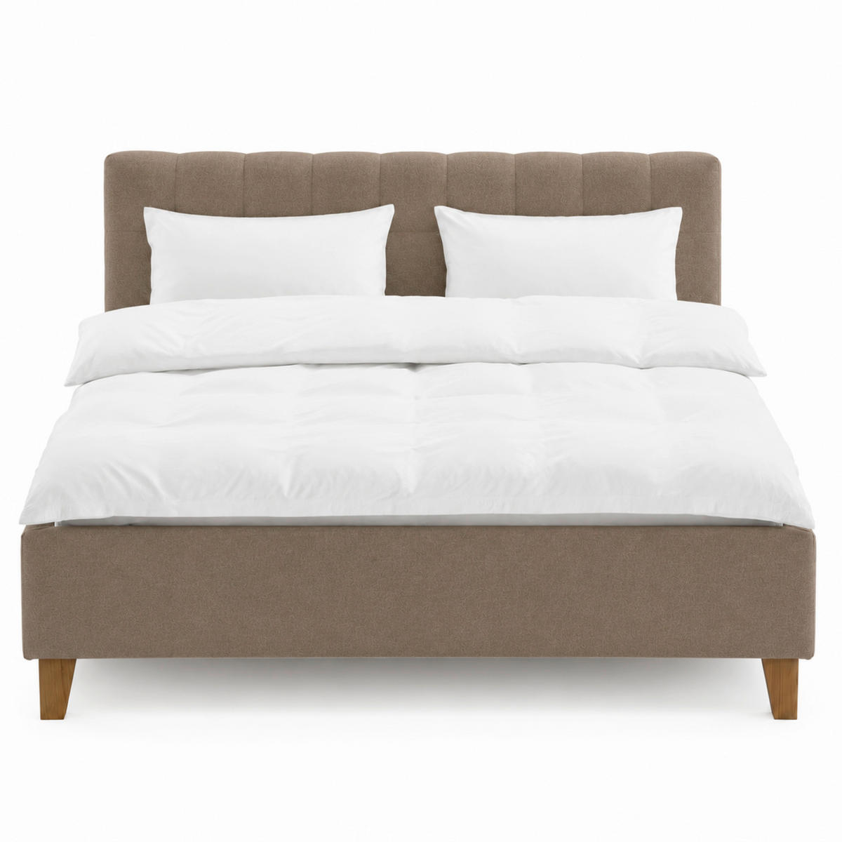 POLSTERBETT 160/200 cm,  in Braun, Lattenrost, Bettkasten,  - Eichefarben/Braun, MODERN, Holz/Textil (160/200cm) - MID.YOU