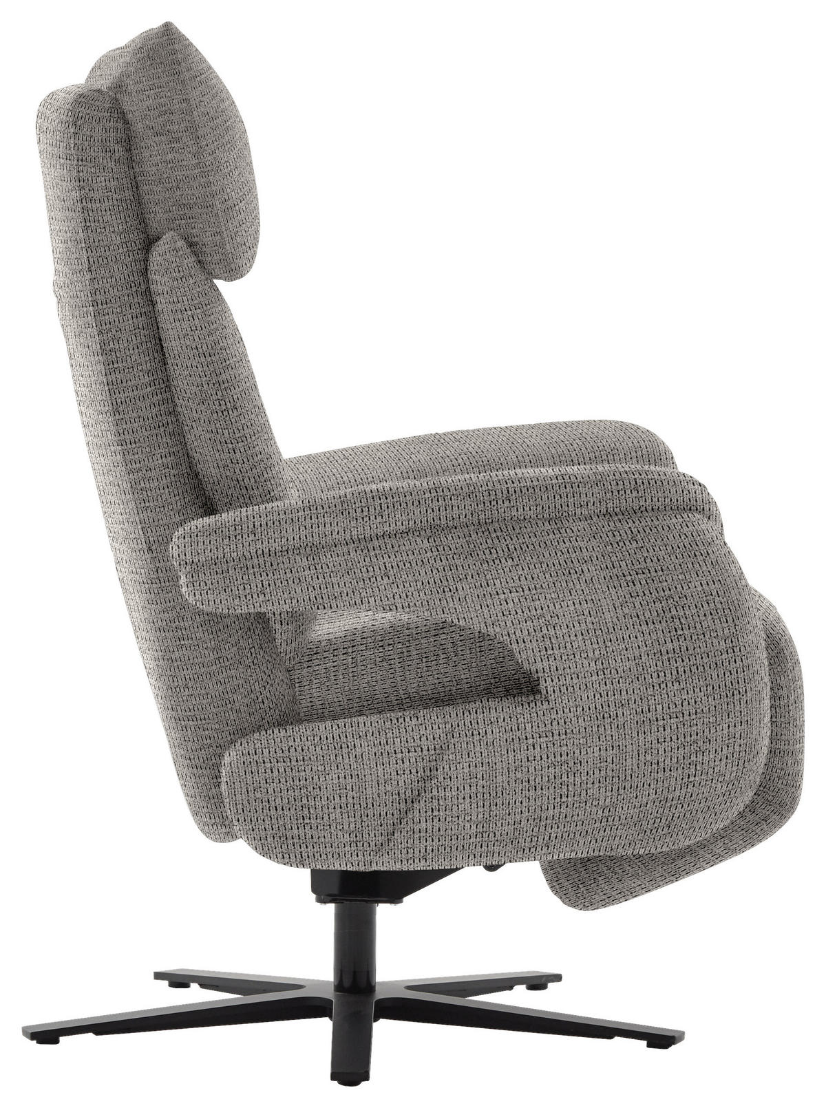 FERNSEHSESSEL in Struktur Dunkelgrau  - Dunkelgrau/Schwarz, MODERN, Textil/Metall (73/113-117/85cm) - Cantus