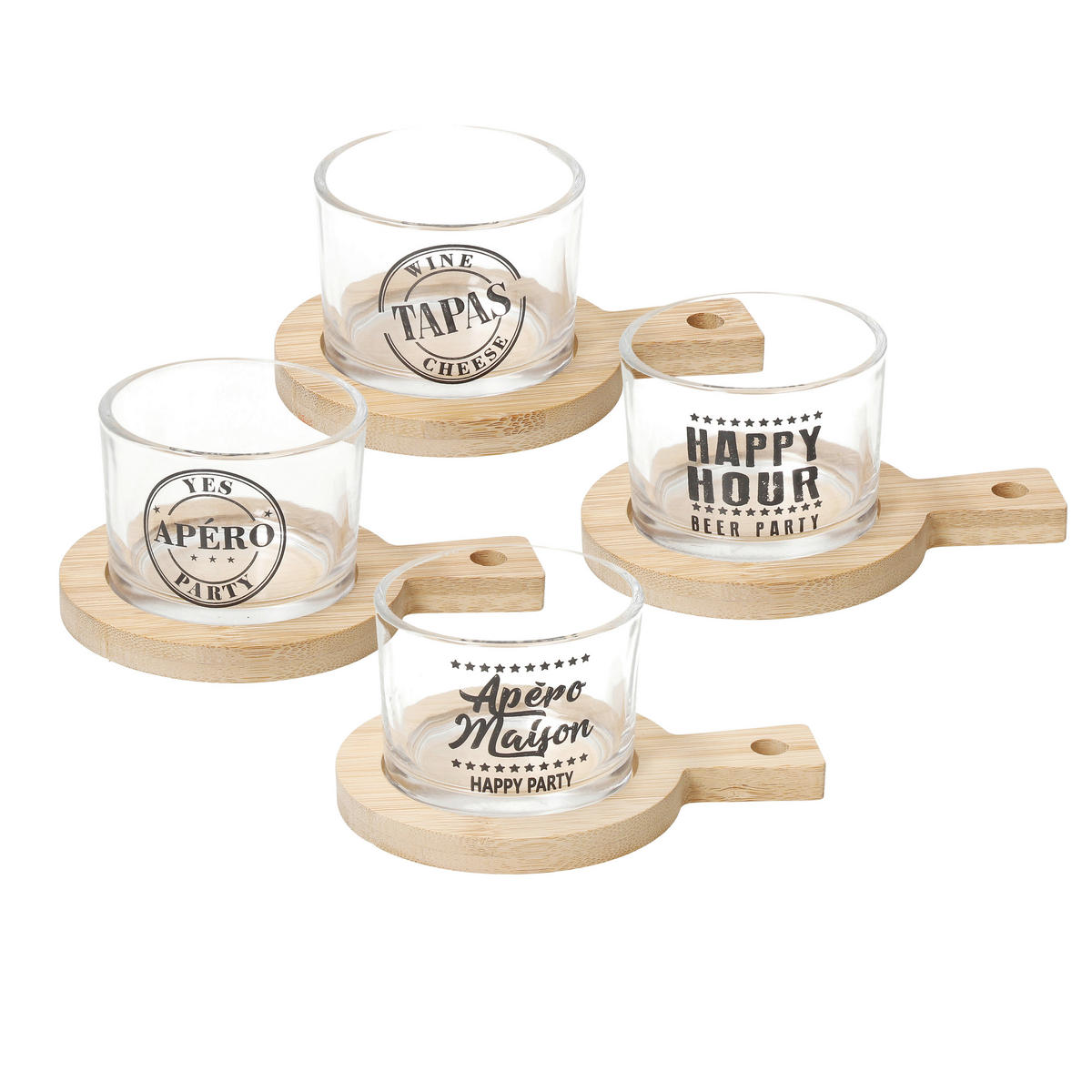 SET ZDJELA ZA GRICKALICE   9/12.5/6 cm         - prirodne boje/prozirno, Basics, staklo/drvo (9/12.5/6cm) - Tognana