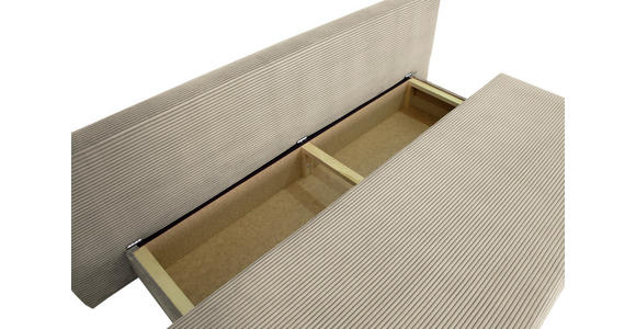 SCHLAFSOFA Taras  mit Stoffauswahl Cord Taupe  - Taupe/Schwarz, Design, Kunststoff/Textil (197/77/81cm) - Xora
