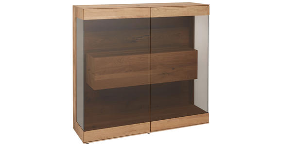 HIGHBOARD  in 127/119/39 cm  - Eichefarben, Natur, Glas/Holz (127/119/39cm) - Valnatura