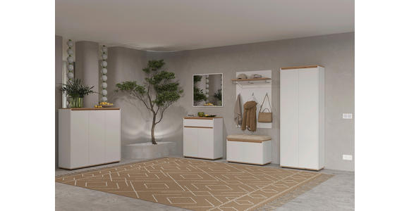 GARDEROBE  in 263,5/193/41,4 cm  - Weiß/Eiche Artisan, MODERN, Holzwerkstoff (263,5/193/41,4cm) - Carryhome