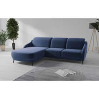 ECKSOFA BLUES V Blau Samt  - Blau/Schwarz, MODERN, Textil/Metall (191/271cm) - Sit & More