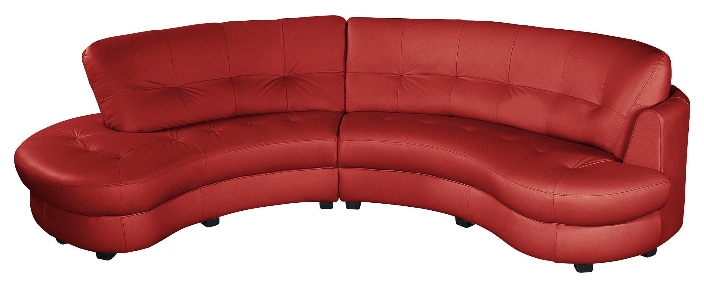 ECKSOFA in Lederlook Echtleder Rot  113/300 cm  - Rot/Schwarz, Design, Leder/Kunststoff (113/300cm) - Livetastic