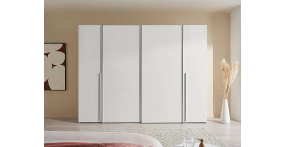KLEIDERSCHRANK  in Weiß  - Alufarben/Weiß, KONVENTIONELL, Holzwerkstoff/Kunststoff (267/205/57cm) - Carryhome