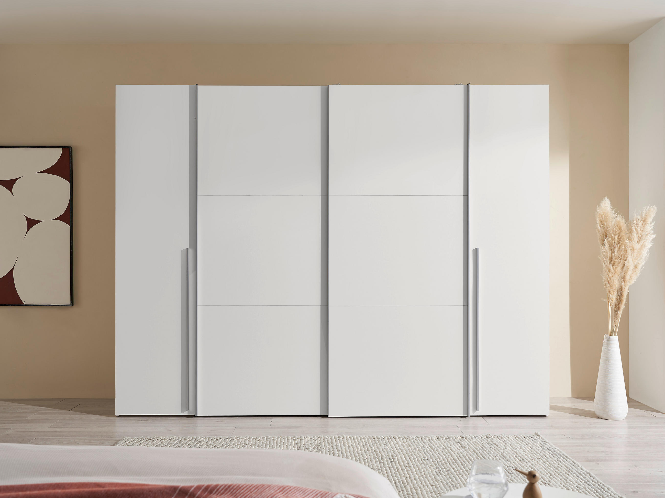 ŠATNÍKOVÁ SKRIŇA, biela, 267/205/57 cm - biela/hliníková, Konventionell, kov/kompozitné drevo (267/205/57cm) - Ti'me